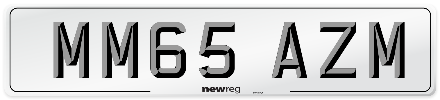MM65 AZM Number Plate from New Reg